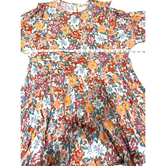 The Impeccable Pig Floral Swing Dress Long-Sleeve Colorful Boho Oversize Size S - Picture 5 of 6